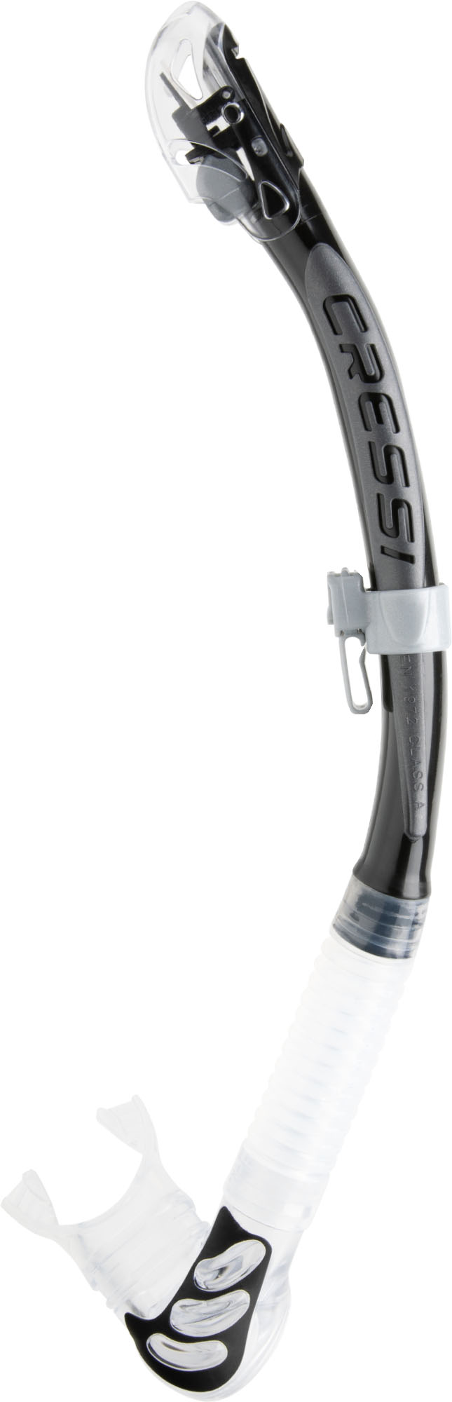 Cressi ALPHA ULTRA DRY SNORKEL SIL. CLEAR/TUBE BLACK SILVER - Image 3