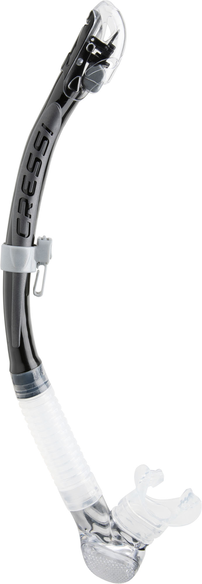 Cressi ALPHA ULTRA DRY SNORKEL SIL. CLEAR/TUBE BLACK SILVER - Image 2
