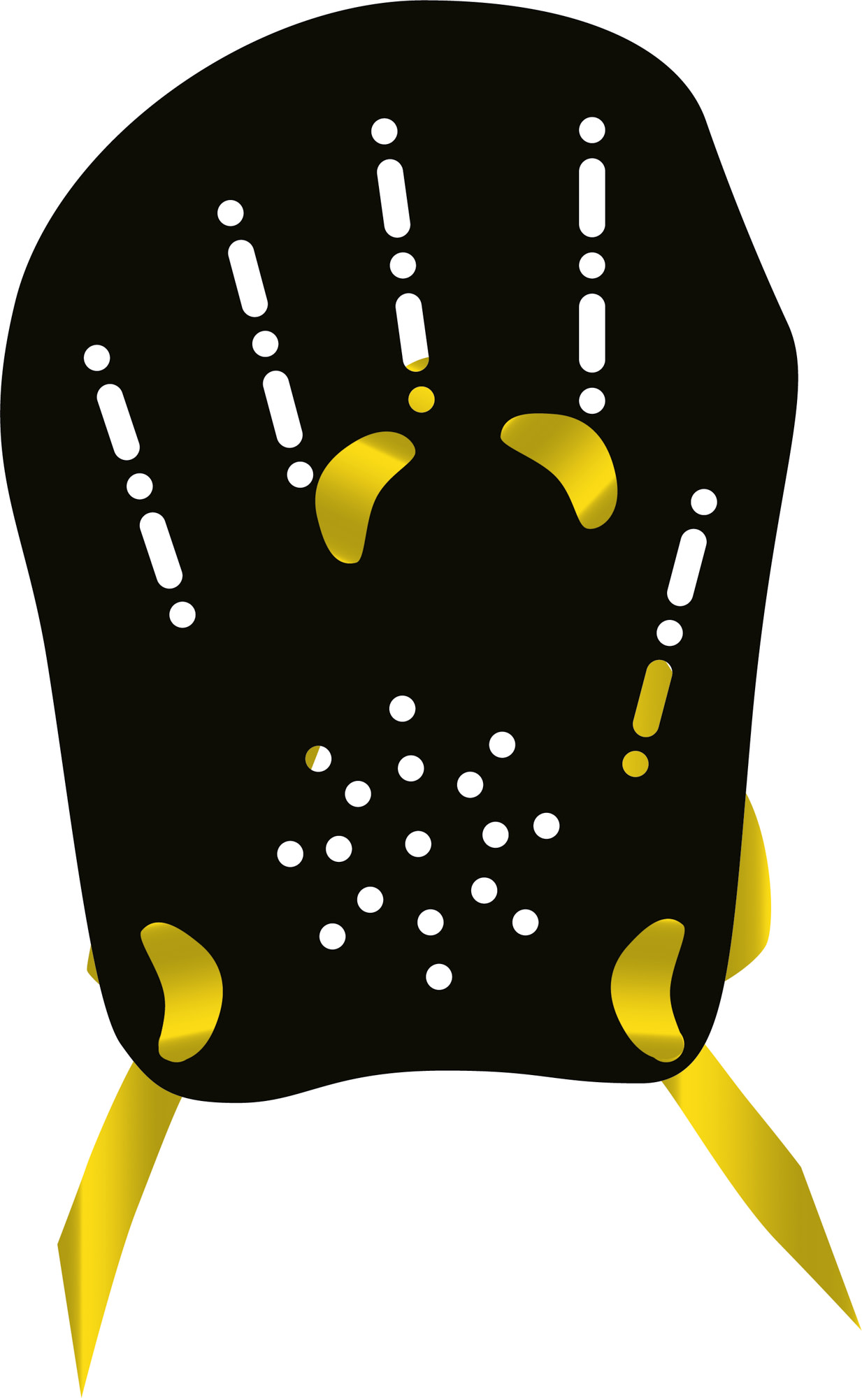 Cressi AQUA ENERGY SWIM PADDLES BLACK/YELLOW - Image 2
