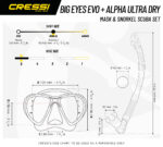 Cressi BIG EYES EVOLUTION+ALPHA UD COMBO YELLOW
