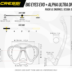 Cressi C/SET BIG EYES EVO MASK+ALPHA ULTRA DRY BLACK/PINK