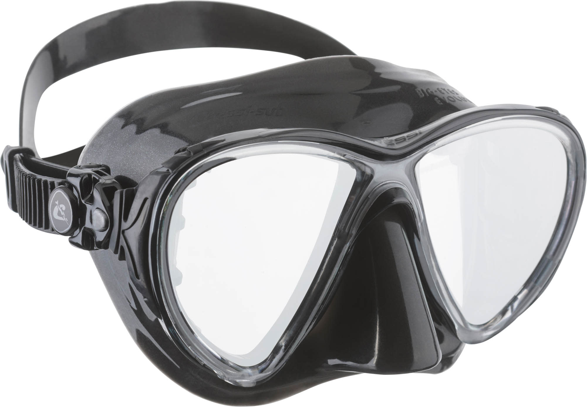 Cressi BIG EYES EVOLUTION MASK BLACK/BLACK SPECTRA MIR. LENSES SILV - Image 2
