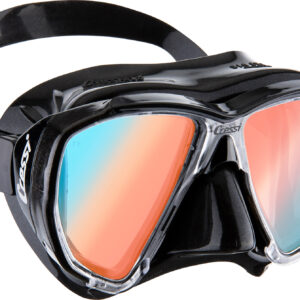 Cressi BIG EYES MASK BLACK/BLACK 380 UV BLUE/ORANGE LENSES