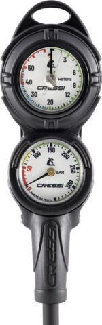 Cressi CONSOLE PD2 PRESSURE+DEPTH GAUGE VALE 300 C WHITE M/BAR