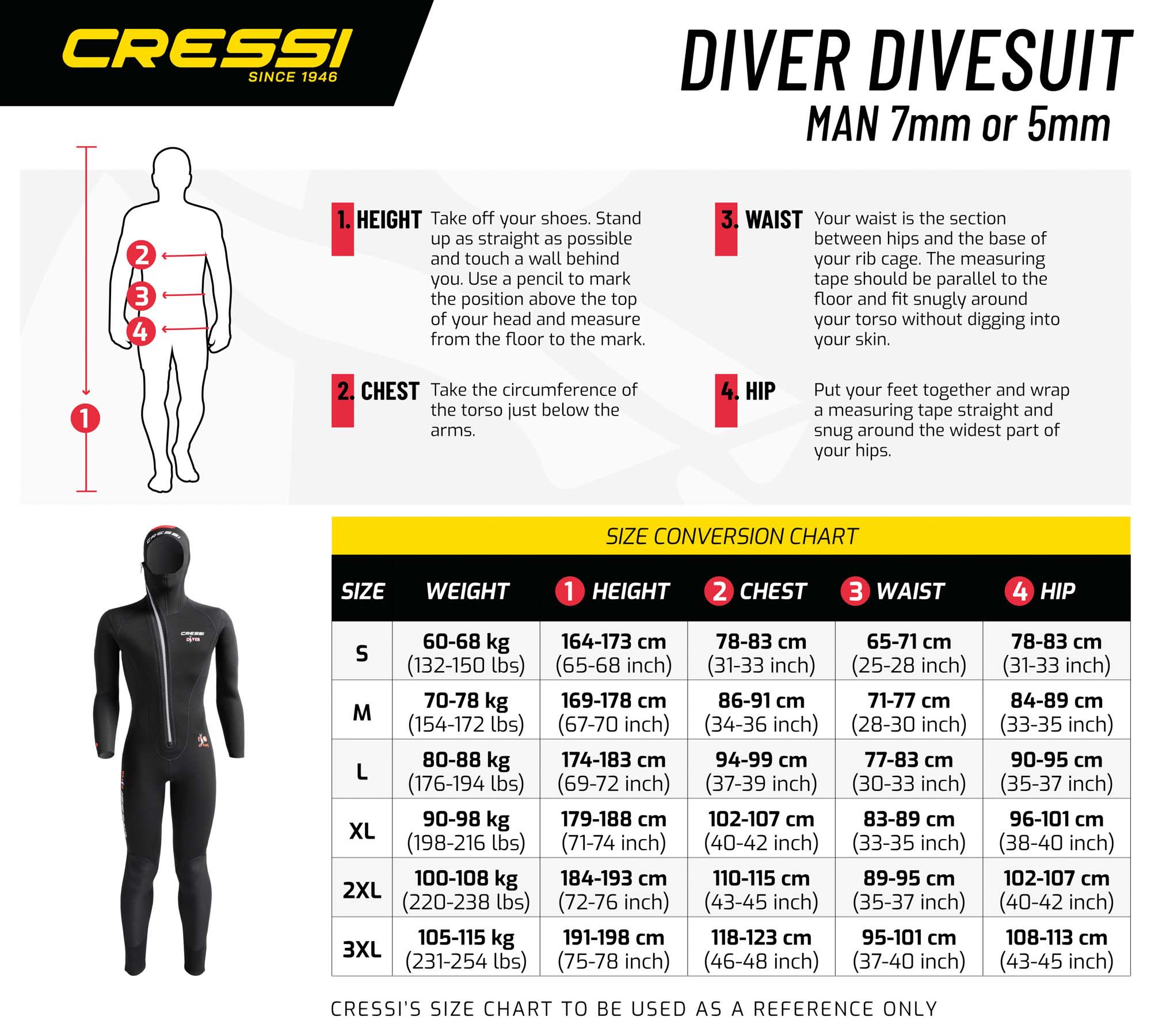 Cressi DIVER MAN MONOPIECE WETSUIT 7mm L/4 - Image 8