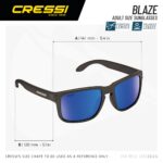 Cressi BLAZE SUNGLASSES MATT BLACK MIRRORED GREEN