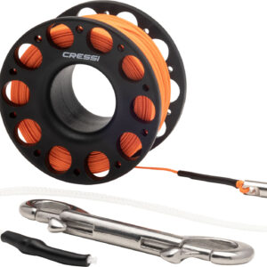Cressi FINGER SPOOL w/SS BOLT SNAP 15m BLACK