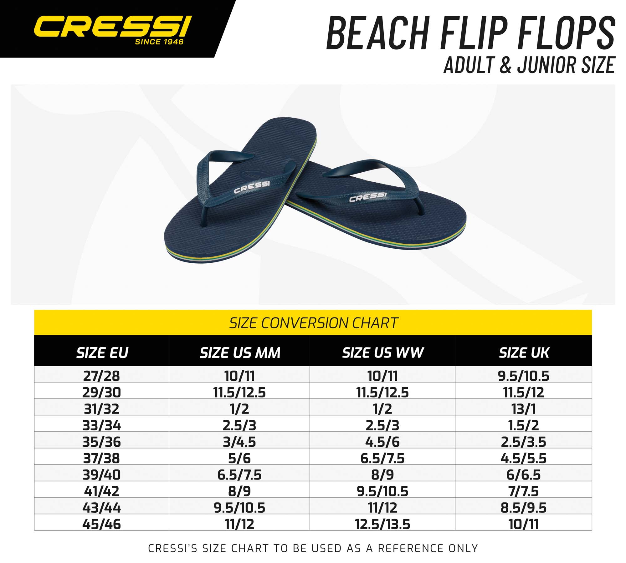 Cressi BEACH FLIP FLOPS BLACK 37/38