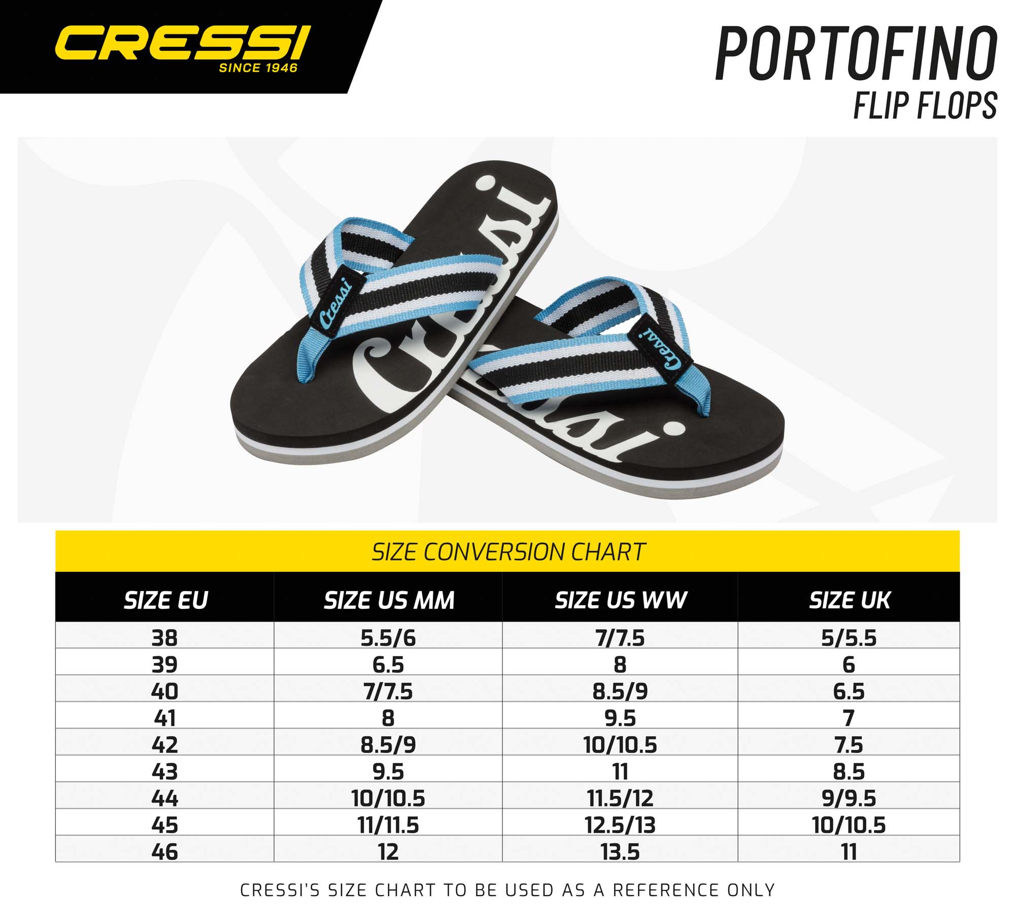 Cressi PORTOFINO FLIP-FLOP BLACK/LIGHT BLUE 40
