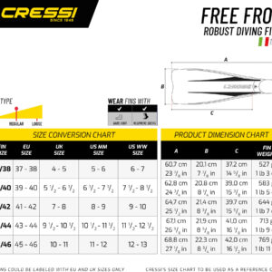 Cressi FREEFROG FINS BLUE 43/44 (8.5/9.5)