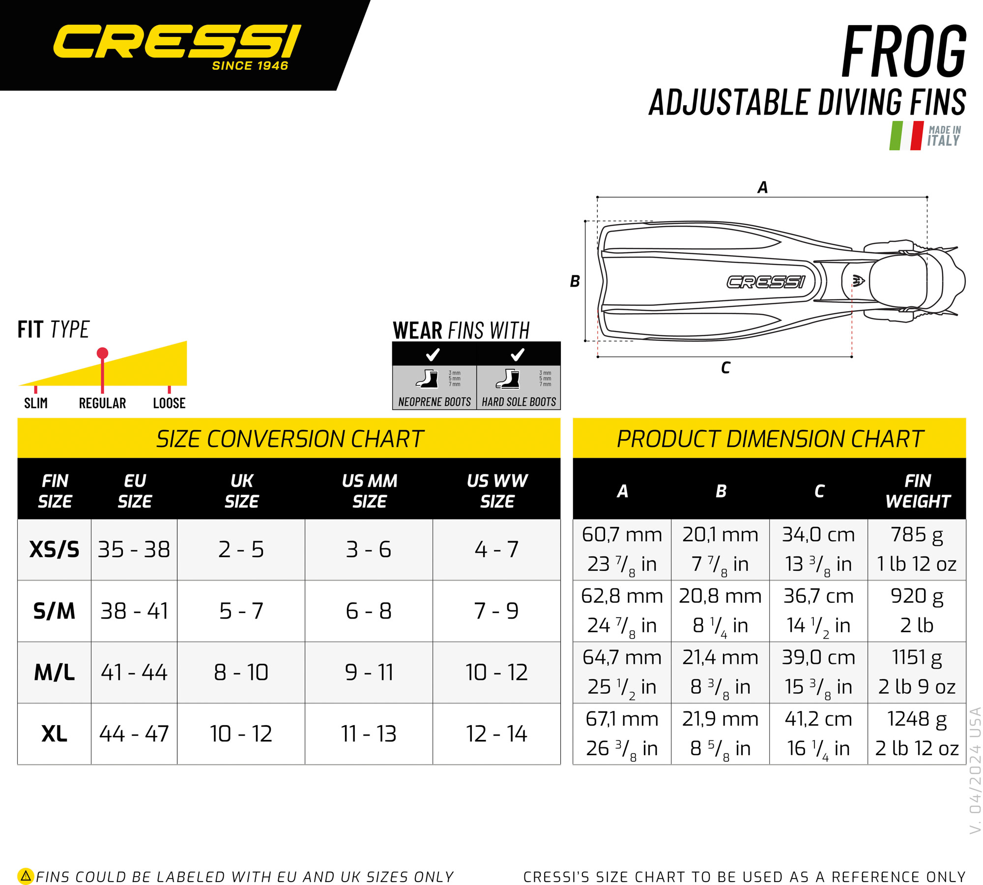 Cressi FROG FINS BLACK XS/S - Image 2