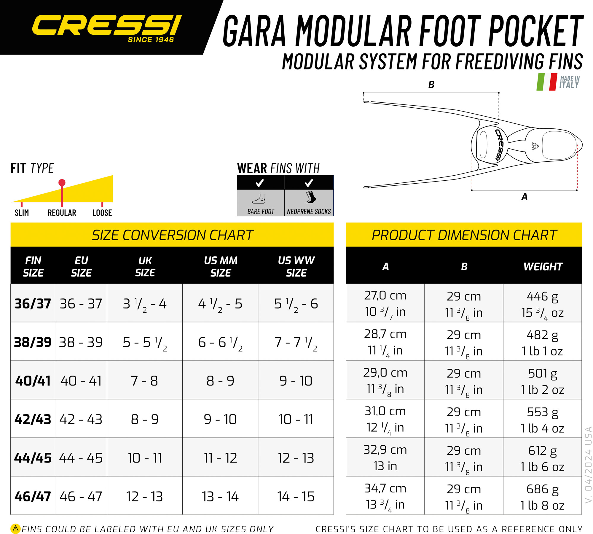 Cressi GARA MODULAR FOOT POCKET 44/45 - Image 6