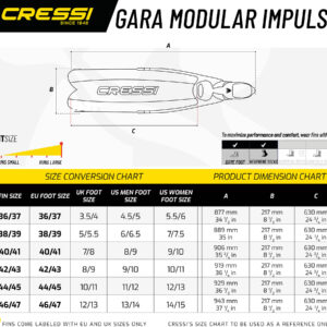 Cressi GARA TURBO IMPULSE FINS BLUE 38/39