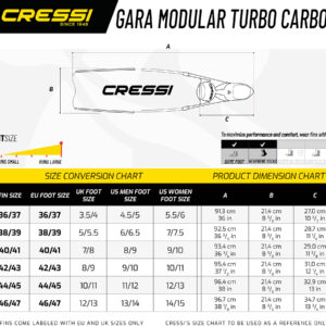 Cressi GARA TURBO CARBON FINS MD GREEN CAMOU 38/39