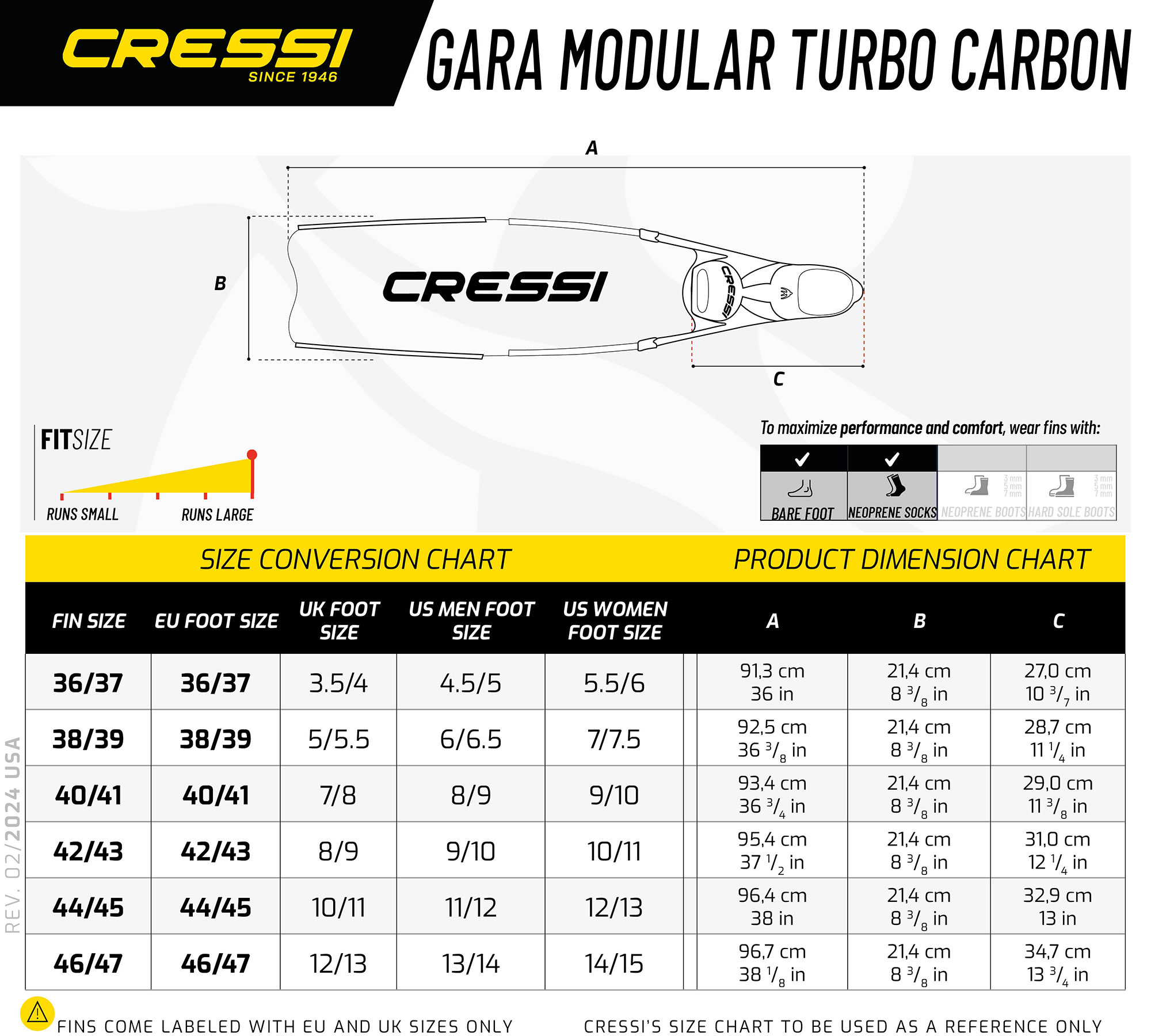 Cressi GARA TURBO CARBON FINS XLD GREY CAMOU 42/43 - Image 7
