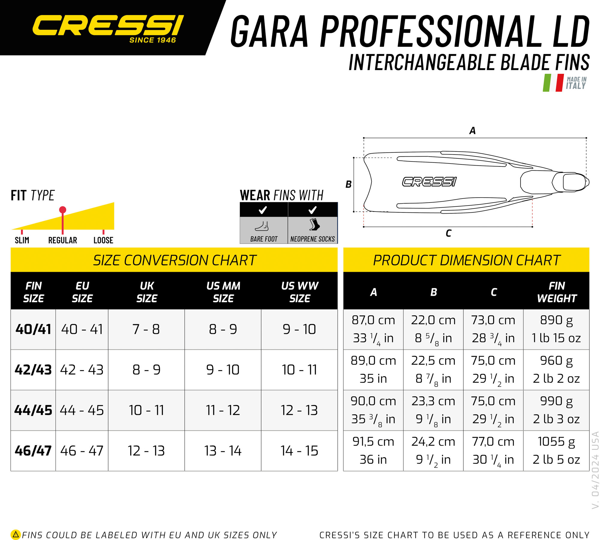 Cressi GARA PROFESSIONAL LD FINS SILVER 40/41 (7/8) - Image 5