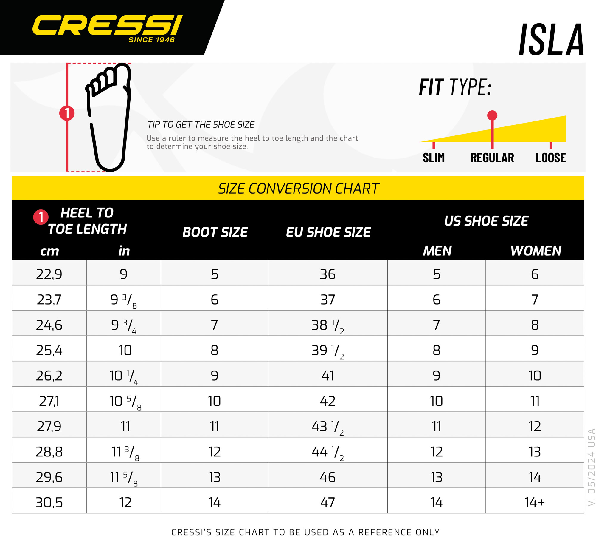 Cressi ISLA W/SOLE BOOTS 3mm S