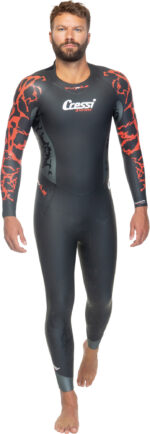 Cressi KUWAE MAN MONOP. SWIMSUIT BLACK/RED 2/3/4mm XS/1