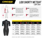 Cressi LIDO LADY SHORTY WETSUIT BLACK/AQUAMARINE 2mm S/2