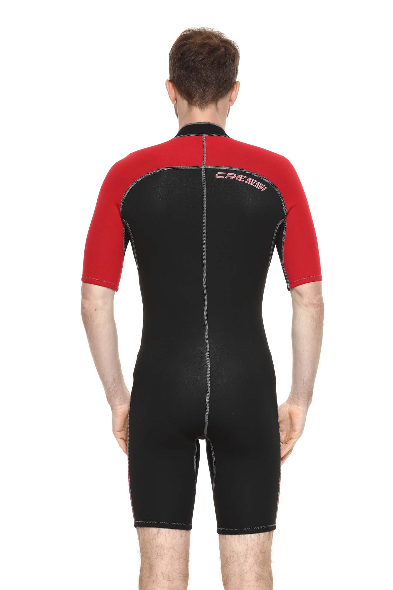 Cressi LIDO MAN SHORTY WETSUIT BLACK/RED 2mm S/2 - Image 2