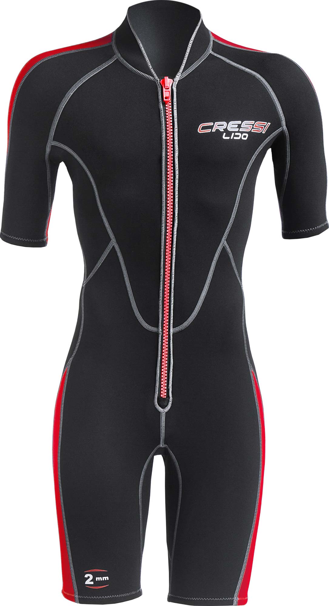 Cressi LIDO MAN SHORTY WETSUIT BLACK/RED 2mm S/2