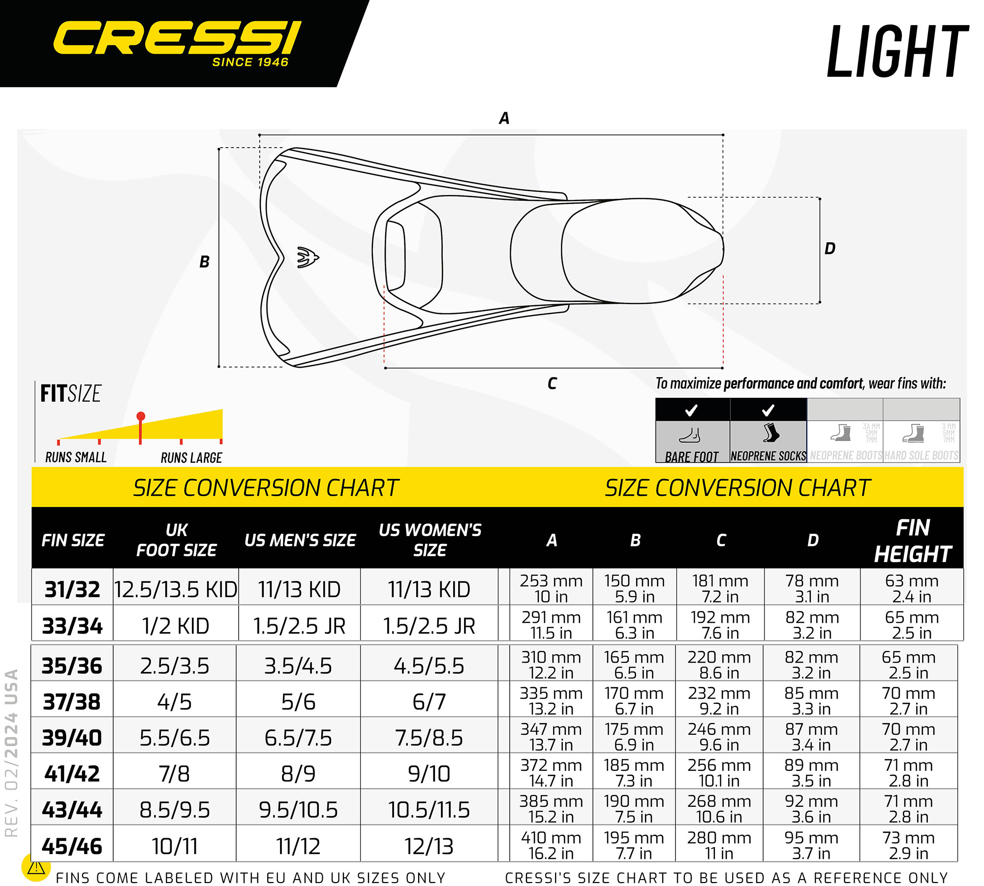 Cressi LIGHT FINS BLUE 41/42 (7/8) - Image 6