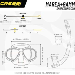 Cressi MAREA + GAMMA COMBO CLEAR/BLUE