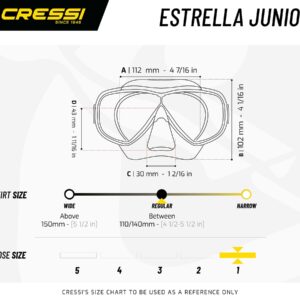 Cressi ESTRELLA JR TXLE STRAP MASK CLEAR/AQUAM