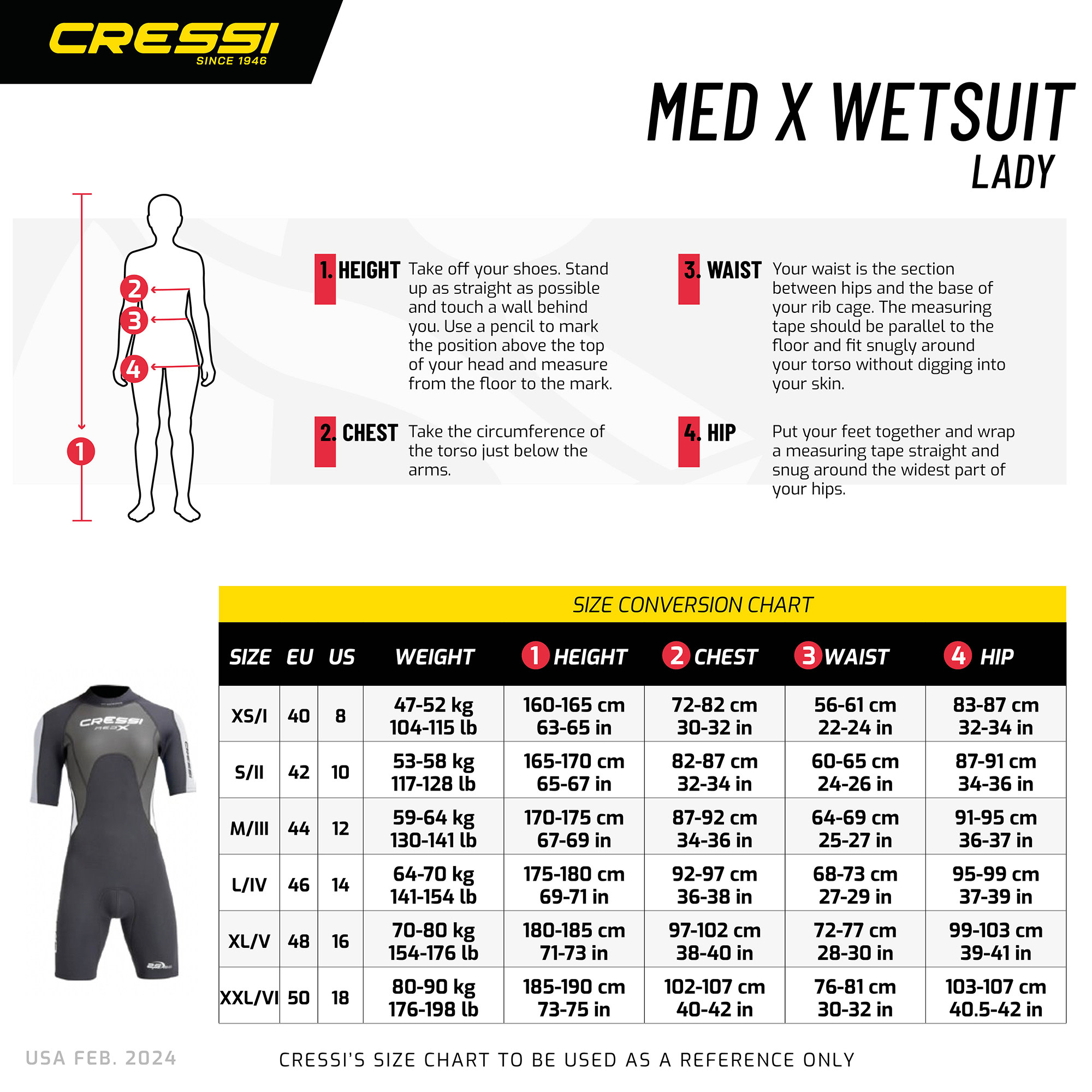 Cressi MED X LADY SHORTY WETSUIT BLACK/LIGHT BLUE/GREY 2.5mm 2XL/6 - Image 13
