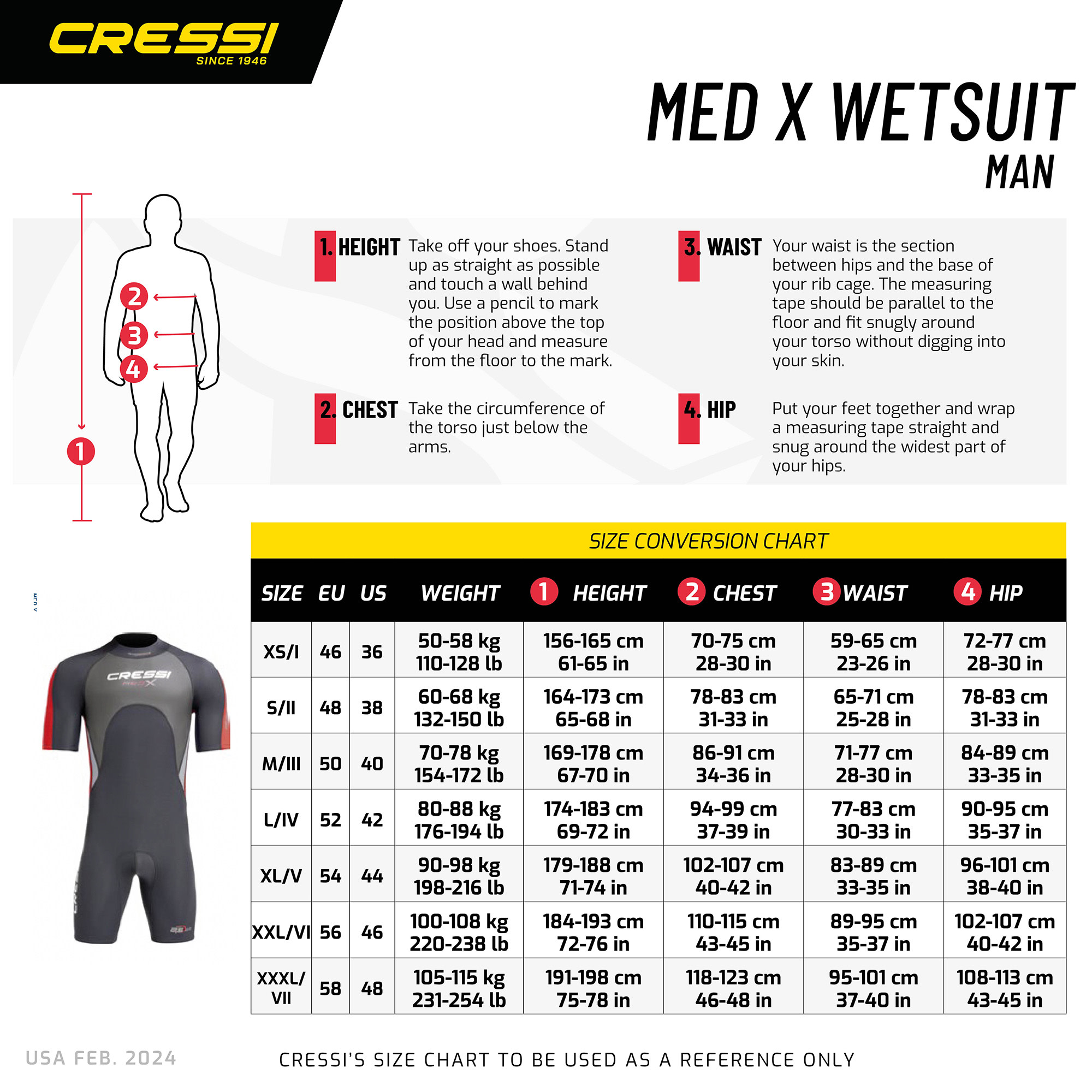 Cressi MED X MAN SHORTY WETSUIT 2.5mm 4XL/8 - Image 12