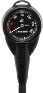 Cressi MINI SPG w/ RUBBER HOUSING VALE 300 C BLACK (BAR)