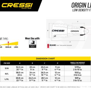 Cressi ORIGIN FINS LD BLUE S/M