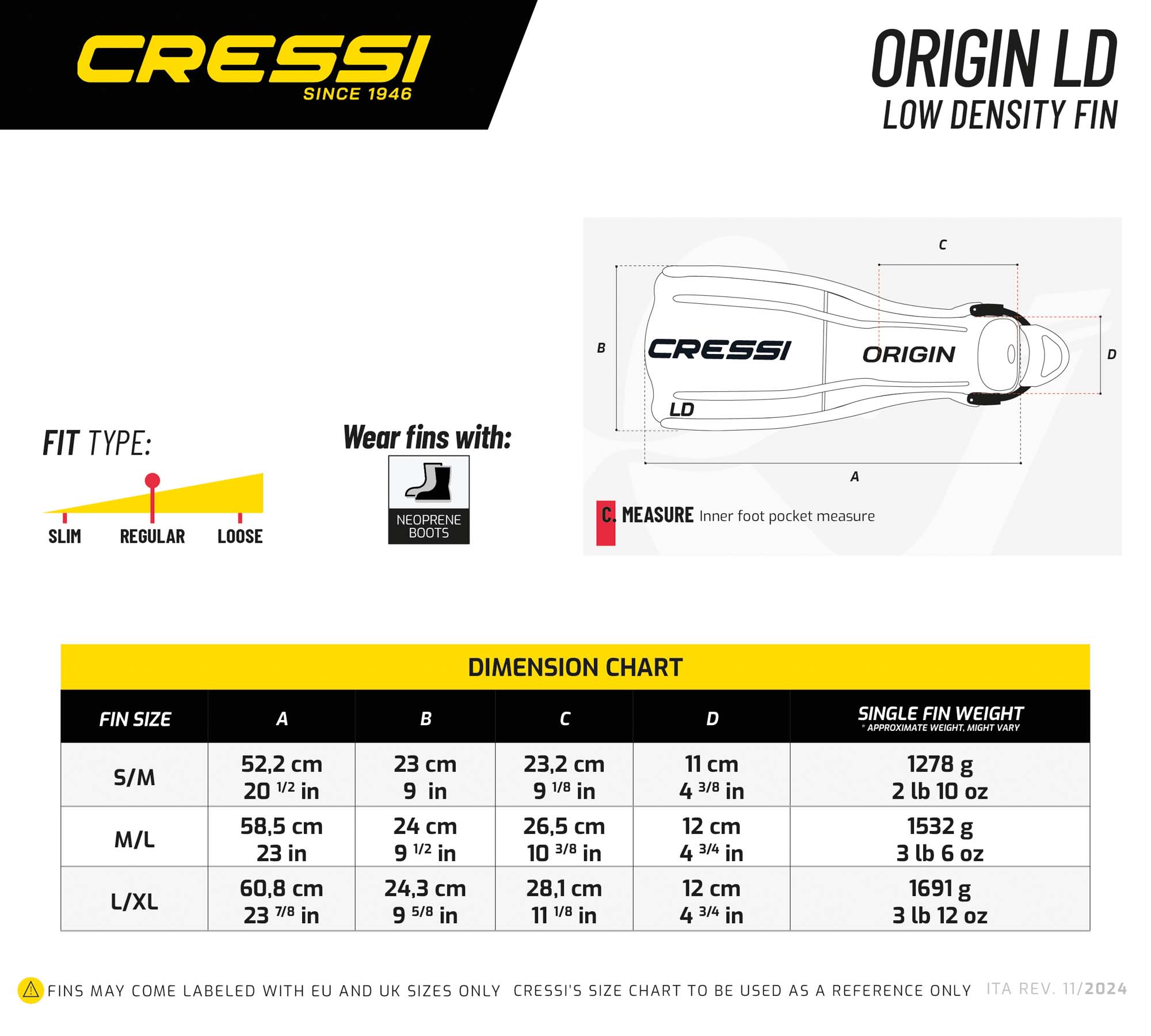 Cressi ORIGIN FINS LD AZURE L/XL - Image 5