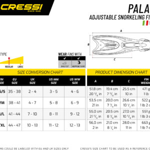 Cressi PALAU FINS BLUE/AZURE 35/38 (XS/S )