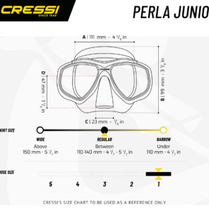 Cressi PERLA JR MASK SIL/FRAME ASSORTED