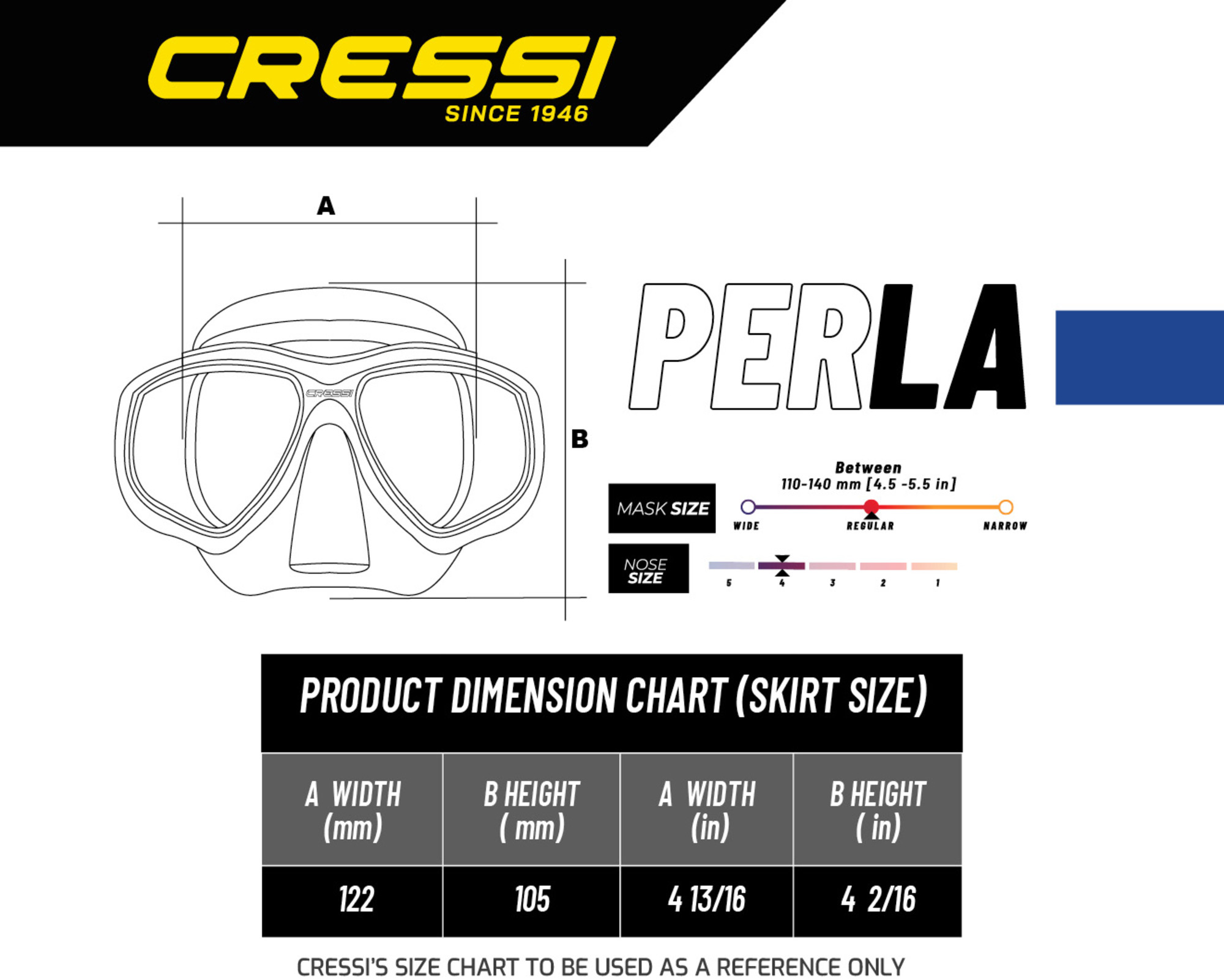Cressi PERLA + MEXICO COMBO BLACK/BLUE