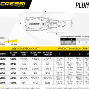 Cressi PLUMA FINS BLACK/SILVER 39/40 (5.5/6.5)