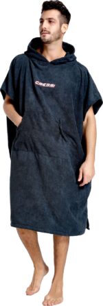 Cressi PONCHO ROBE UNISEX S/M 67X105cm BLACK