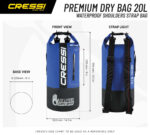 Cressi DRY BAG PREMIUM 20L BI-COLOR BLACK BLUE