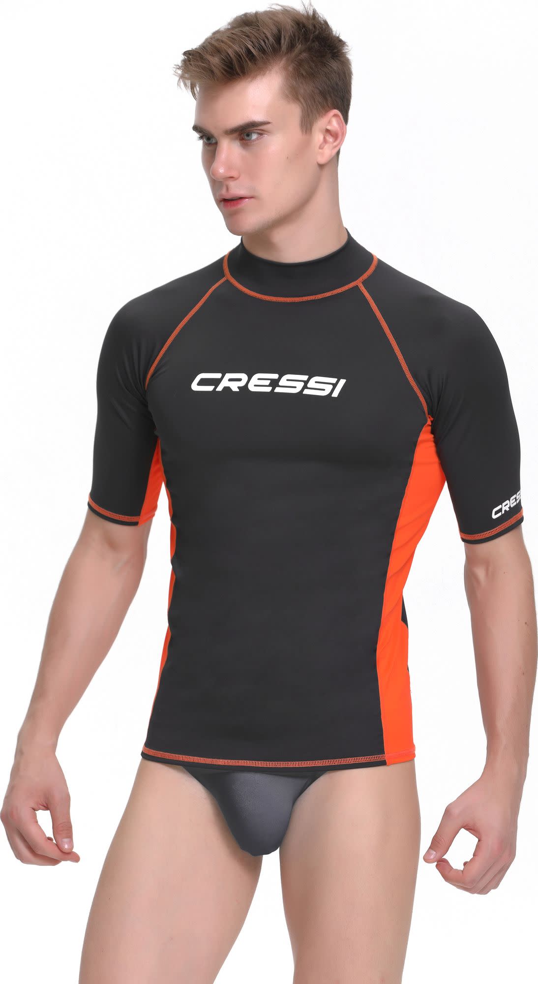 Cressi RASH GUARD MAN SHORT/SL BLACK/ORANGE M/3 (50) - Image 4
