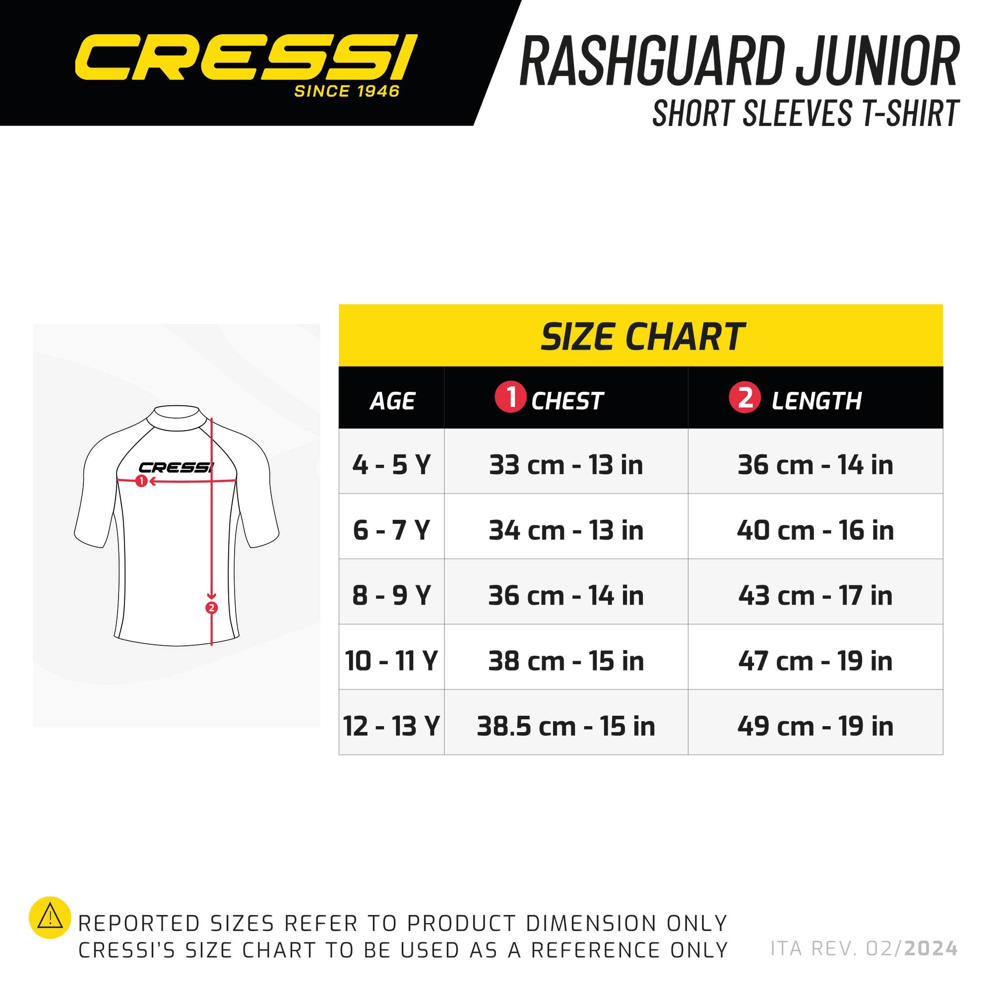 Cressi RASH GUARD JR SHORT/SL BLUE Y 6-7