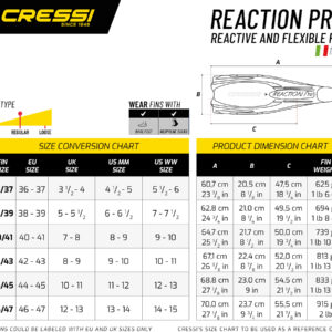 Cressi REACTION PRO FINS BLUE/AZURE 36/37 ( 3/4 )
