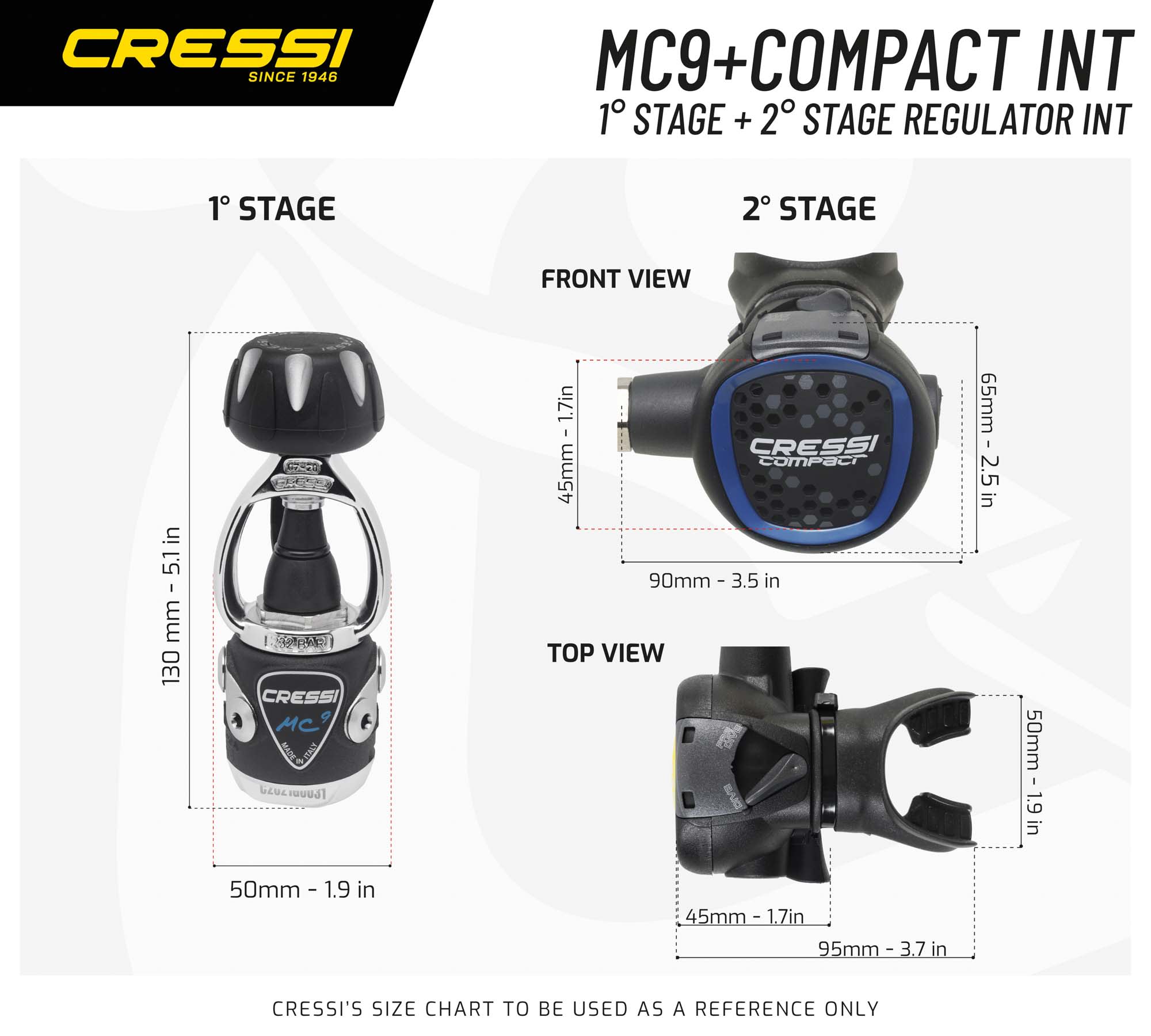 Cressi MC9/XS COMPACT REGULATOR INT WHITE - Image 2