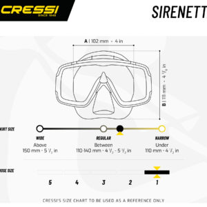 Cressi SIRENETTA JR MASK SIL/FRAME ASSORTED.