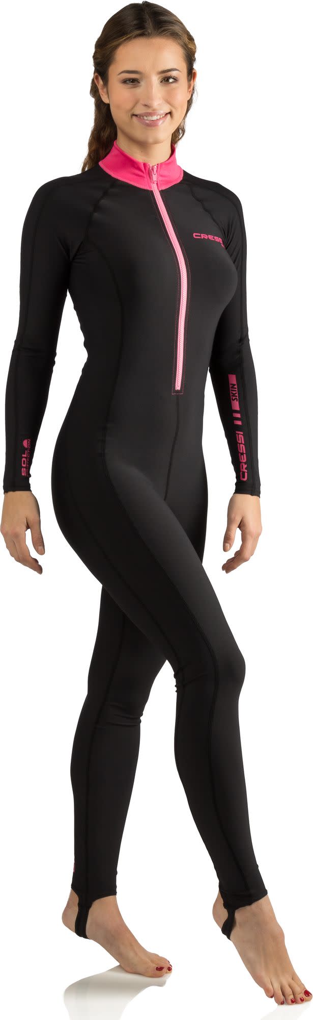 Cressi SKIN LADY MONOPIECE WETSUIT BLACK/PINK 1mm XS/1 - Image 6