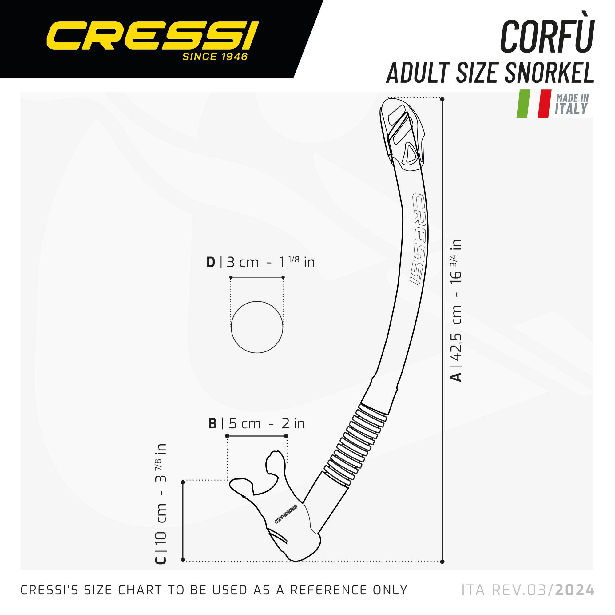 Cressi CORFU SNORKEL SIL. CLEAR/TUBE SILVER BLACK - Image 2
