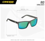 Cressi RIO SUNGLASSES MATT BLACK REVO ORANGE LENS