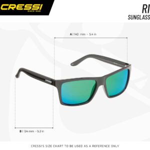 Cressi RIO SUNGLASSES MATT BLACK REVO ORANGE LENS
