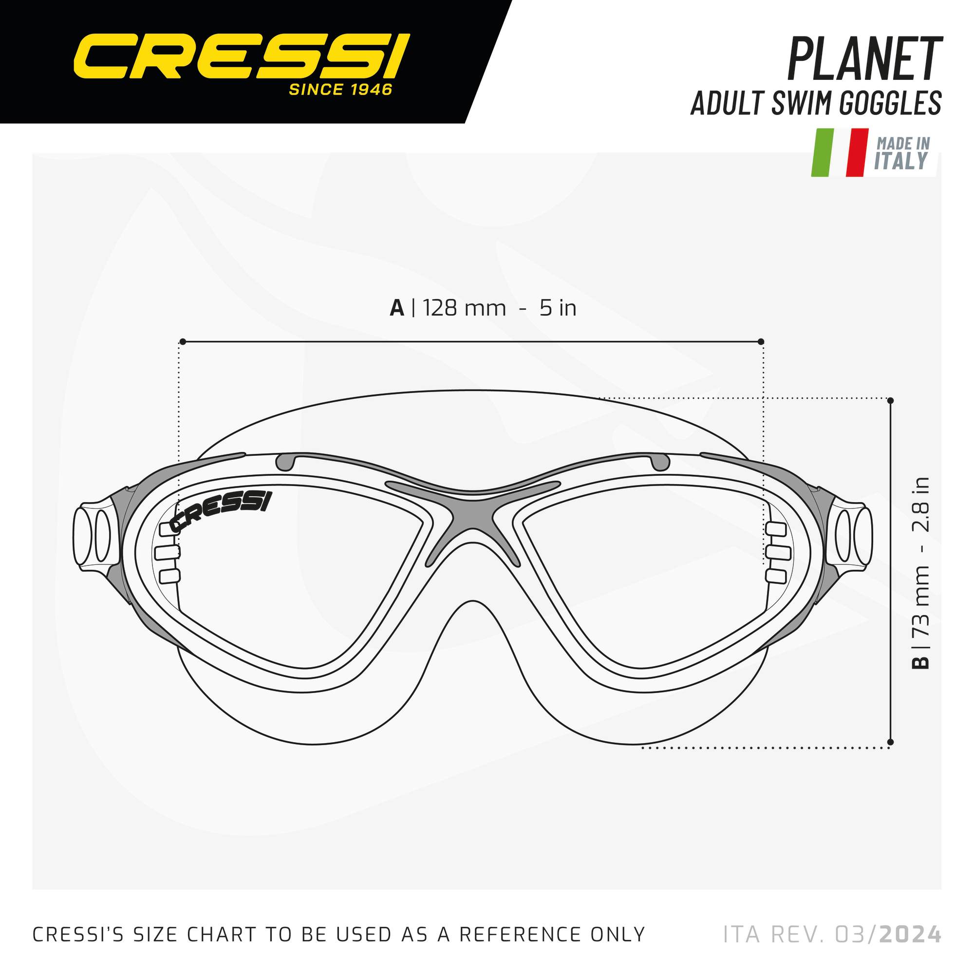 Cressi PLANET GOGGLES SIL CLEAR/FRAME BLACK SILVER - Image 4