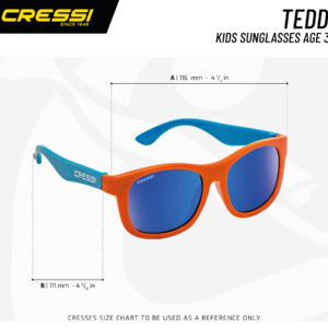 Cressi TEDDY SUNGLASSES 3-5 WAVES/MIRRORED LENS BLUE